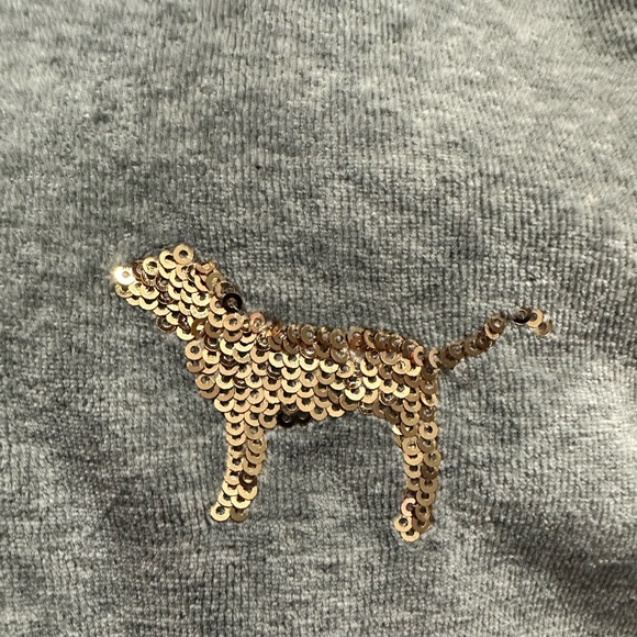 Victoria’s Secret - Pink velour hoodie lined in size XS. Gold bling accents. - Picture 13 of 14